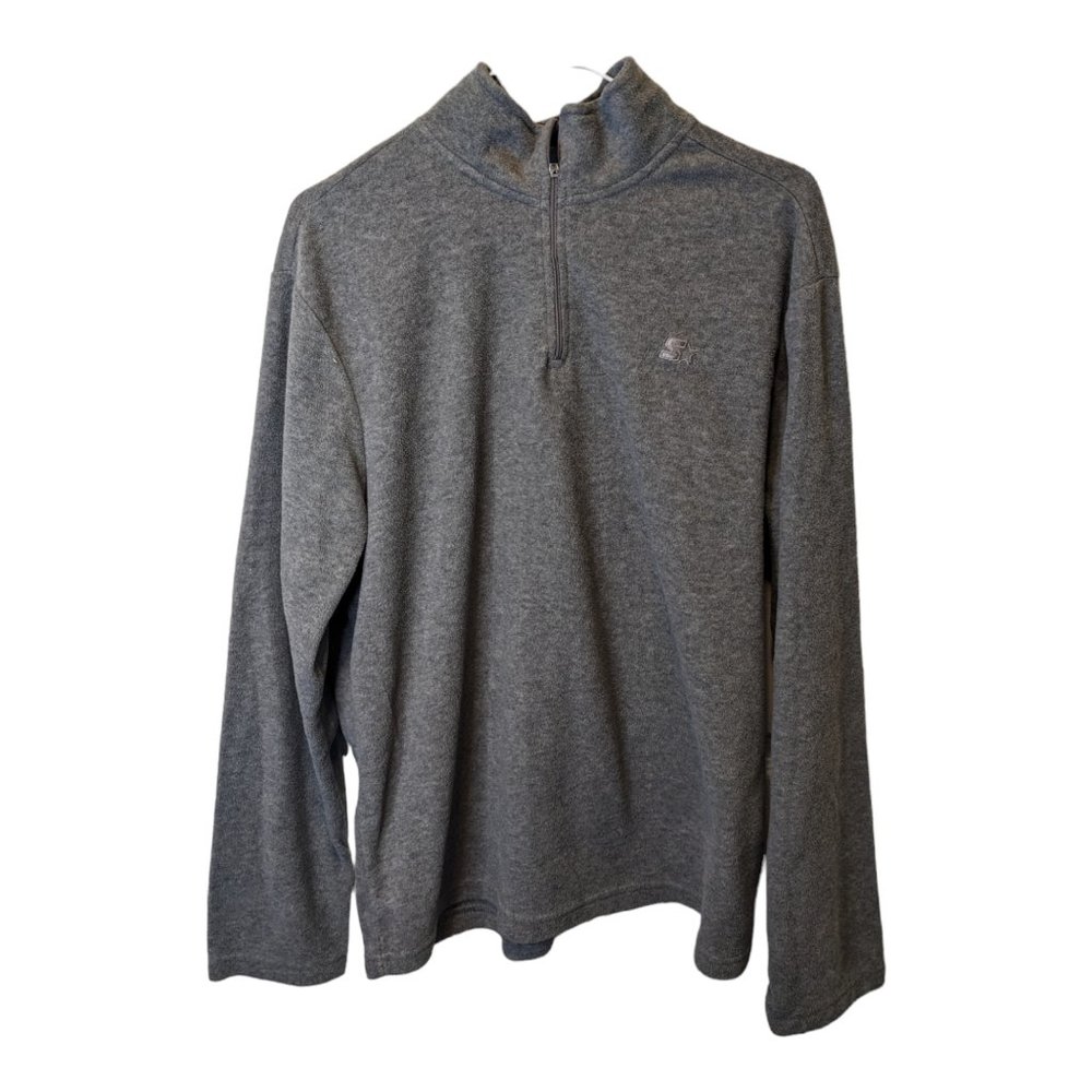 Starter Men's Jacket Fleece Hoodie Pullover Gray Size L